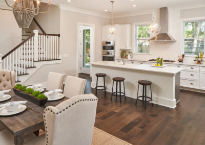 The Sago plan, open concept floorplan kitchen and dining room