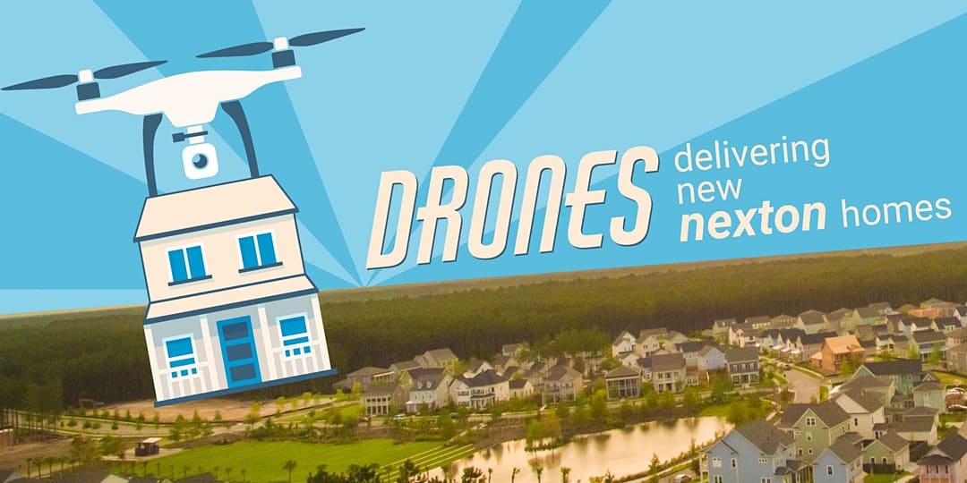 Drones Delivering Homes at Nexton