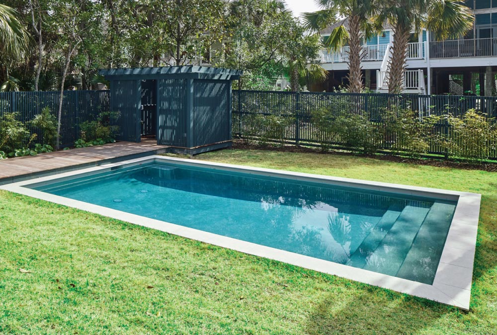 Exterior of 405 West Indian Avenue on Folly Beach with heated swimming pool