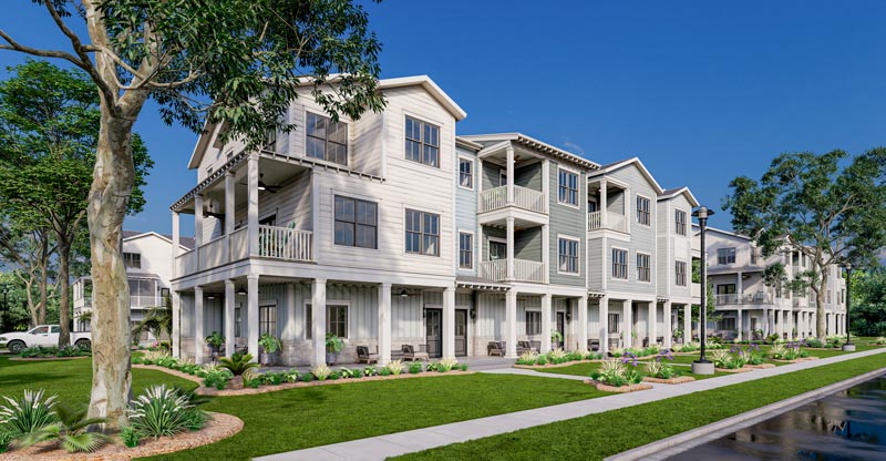 Daniel's Orchard Townhomes Front Elevation Rendering
