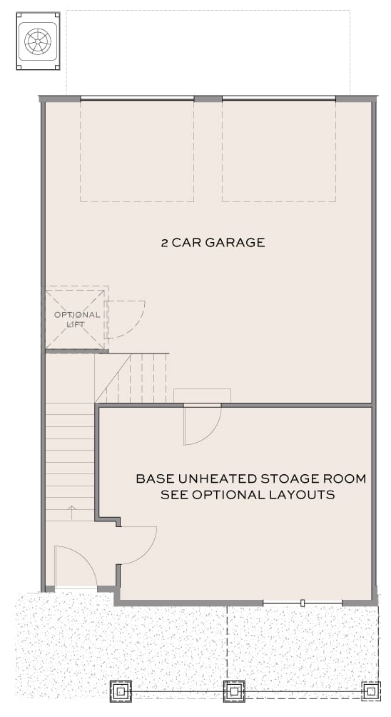 Azalea floorplan from New Leaf, ground garage floor