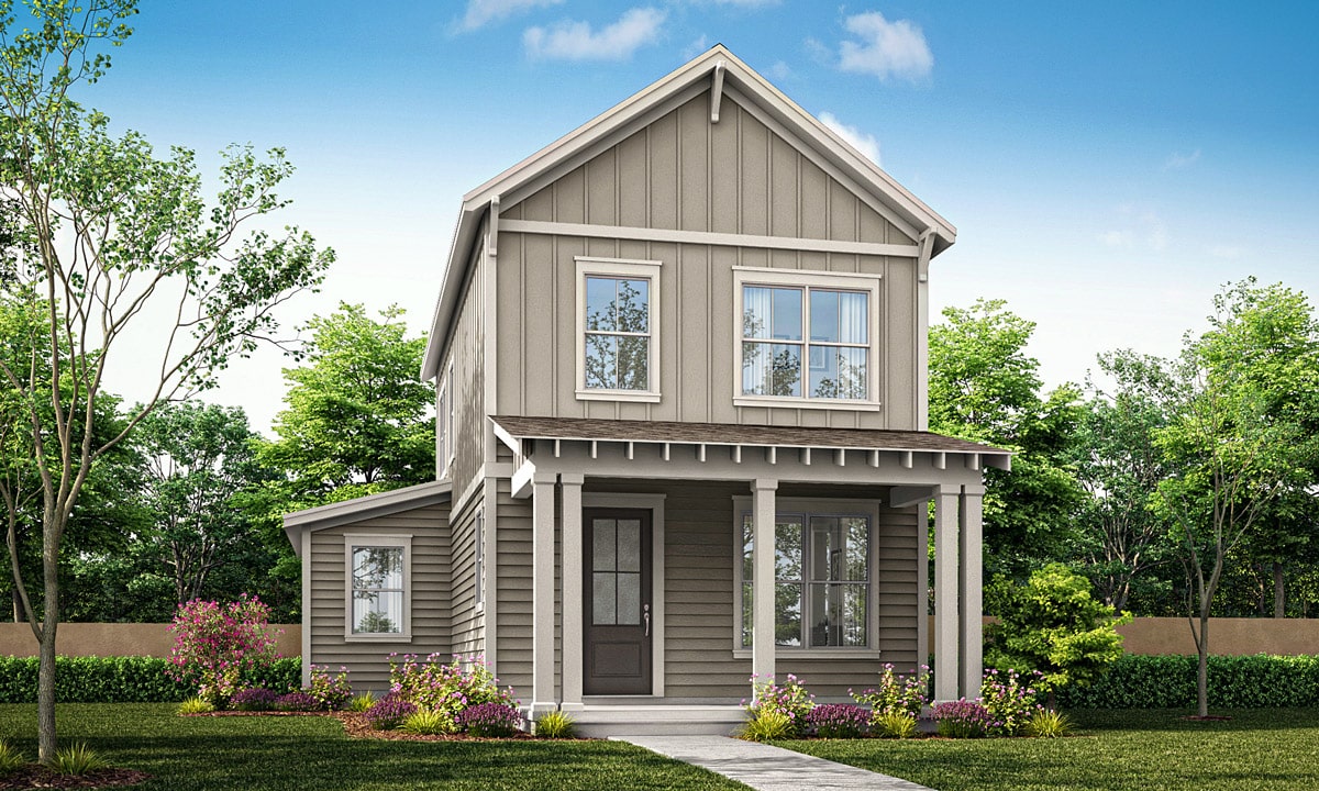 The front exterior of the Cooper, a Build On Your Lot plan